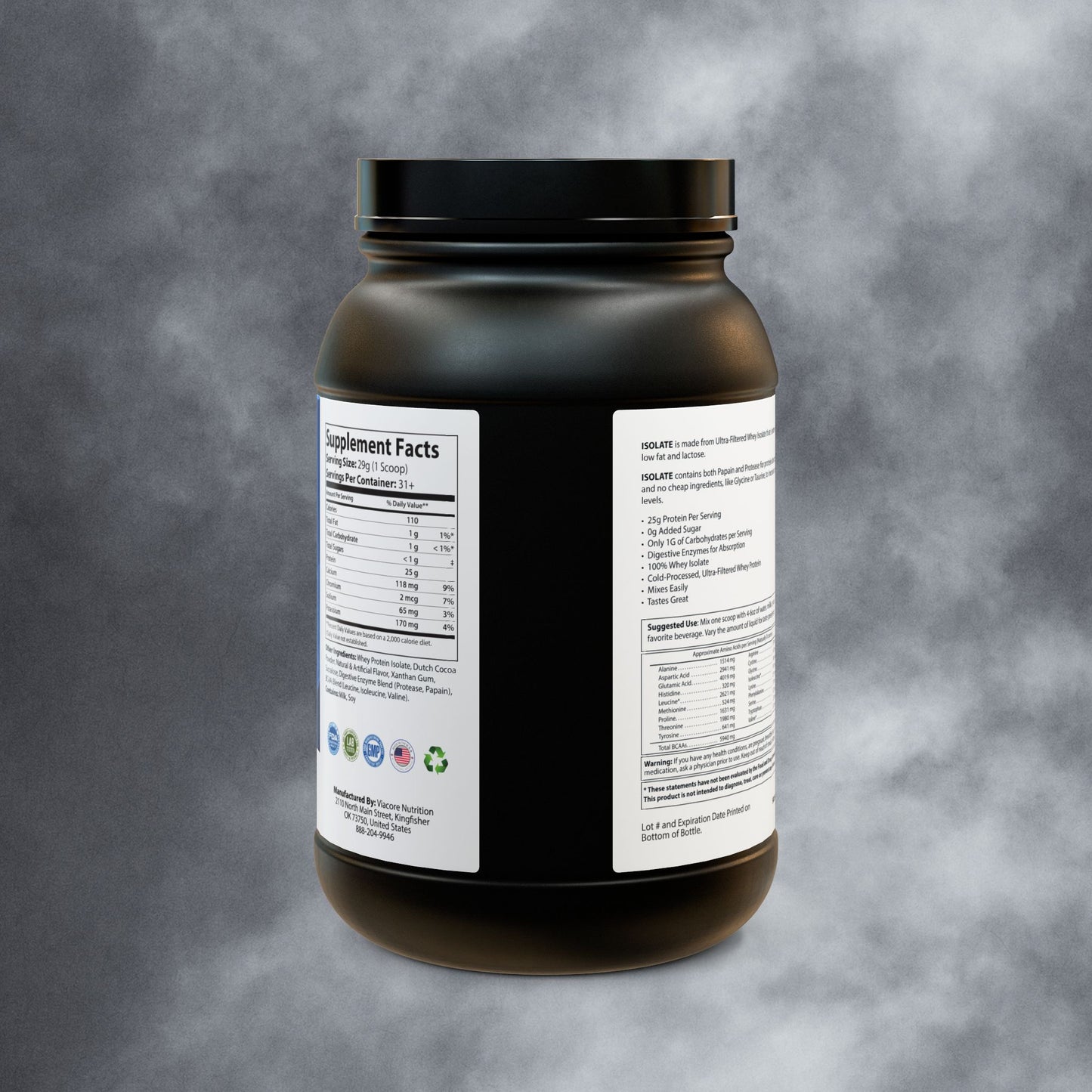Whey Isolate Protein Supplement (907g, 2lb)